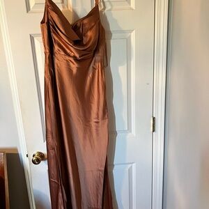 Revelry Copper Satin Maxi Dress